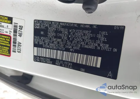 2011 Toyota Sienna Xle V6 from USA, damaged, VIN 5TDYK3DC9BS114758